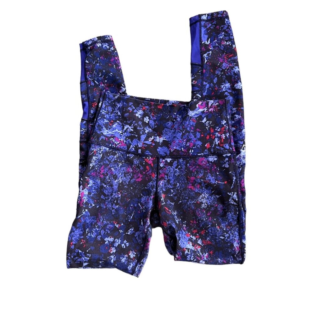 Ivivva Abstract Purple Mesh Panel Athletic Leggings 12